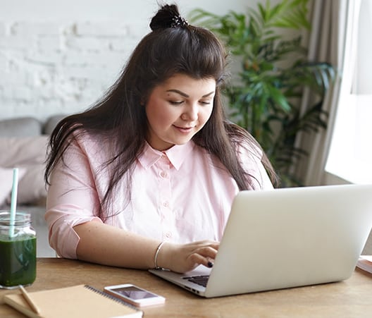 Girl on Computer with Laptop
